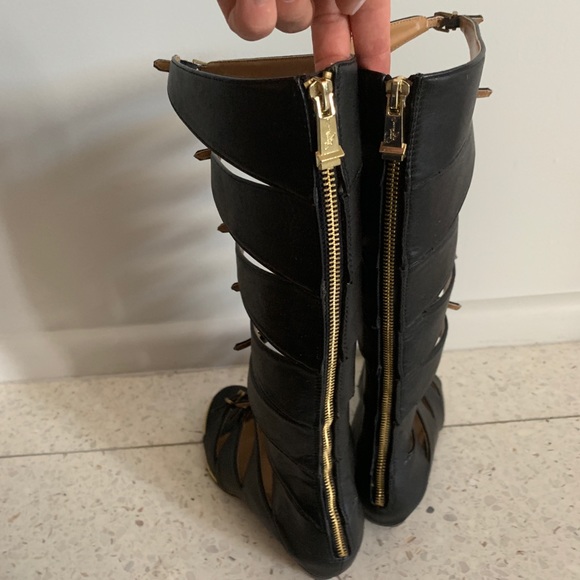 Hidden wedge gladiator style sandals, EUC - Picture 3 of 7